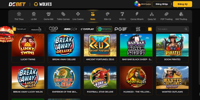 Kho game Microgaming khủng tại nhà cái Debet