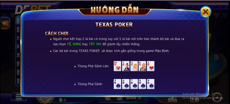 poker texas debet